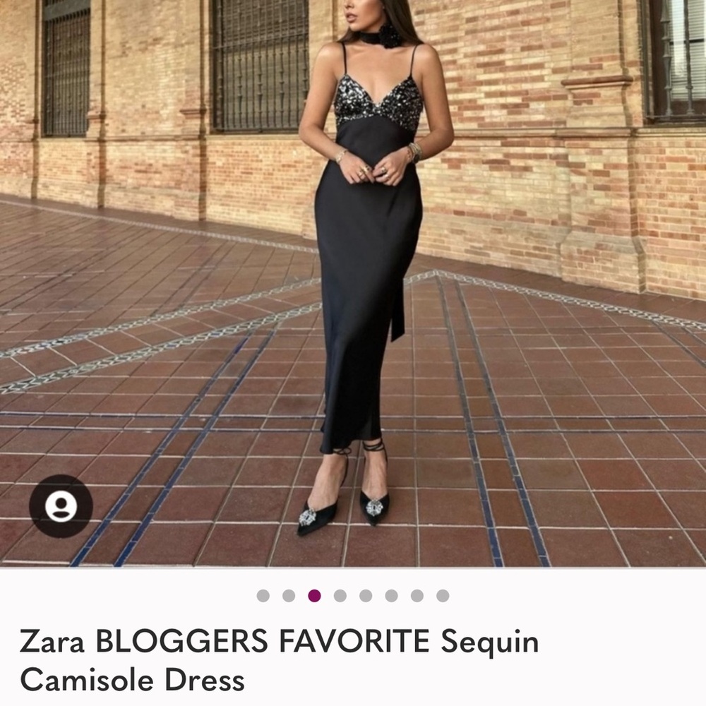 Zara Black Sequin Backless Dress
